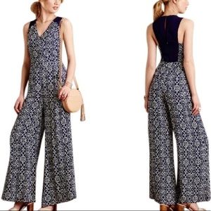 Anthropologie Elevenses Arabesque Blue Jumpsuit 8